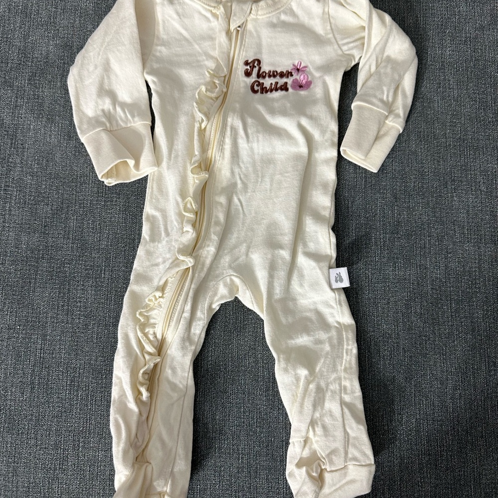 Flower Child Cream Kids Footie